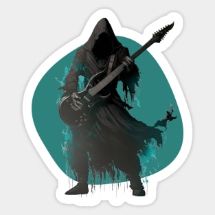 Metal Wraith - A wraith playing guitar - Fantasy Sticker